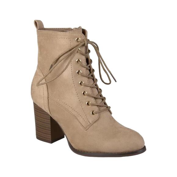 Journee Collection Shoes - Journee Collection Women's Baylor Heel Booties Taupe - Medium